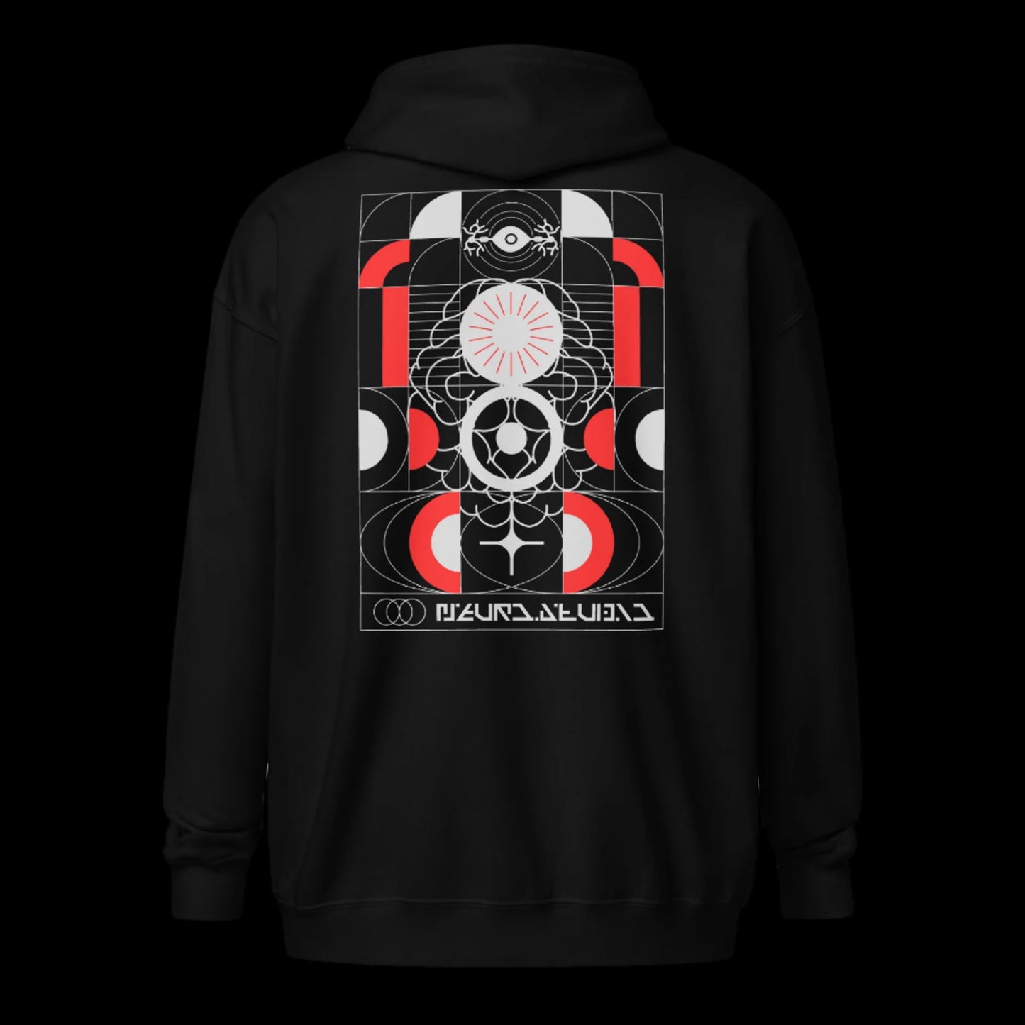 neuro.studio Red Flower Zip Up Hoodie